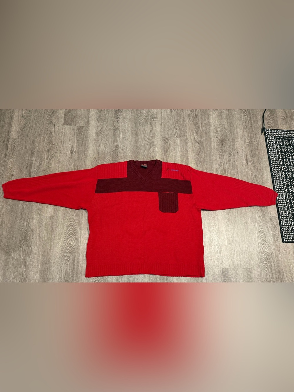 Vintage FUBU The Collection Sweatshirt Men's 3XL Red Crewneck Chest Pocket